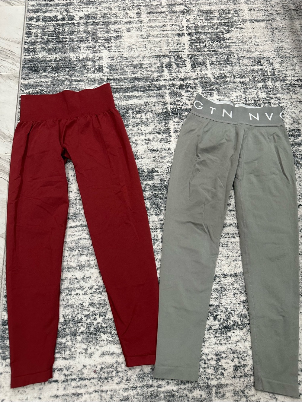NVGTN High-Waist Athletic leggings - Gray and Red